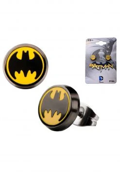SALESONE DC Comics - Batman Logo Enamel Stud Earrings
