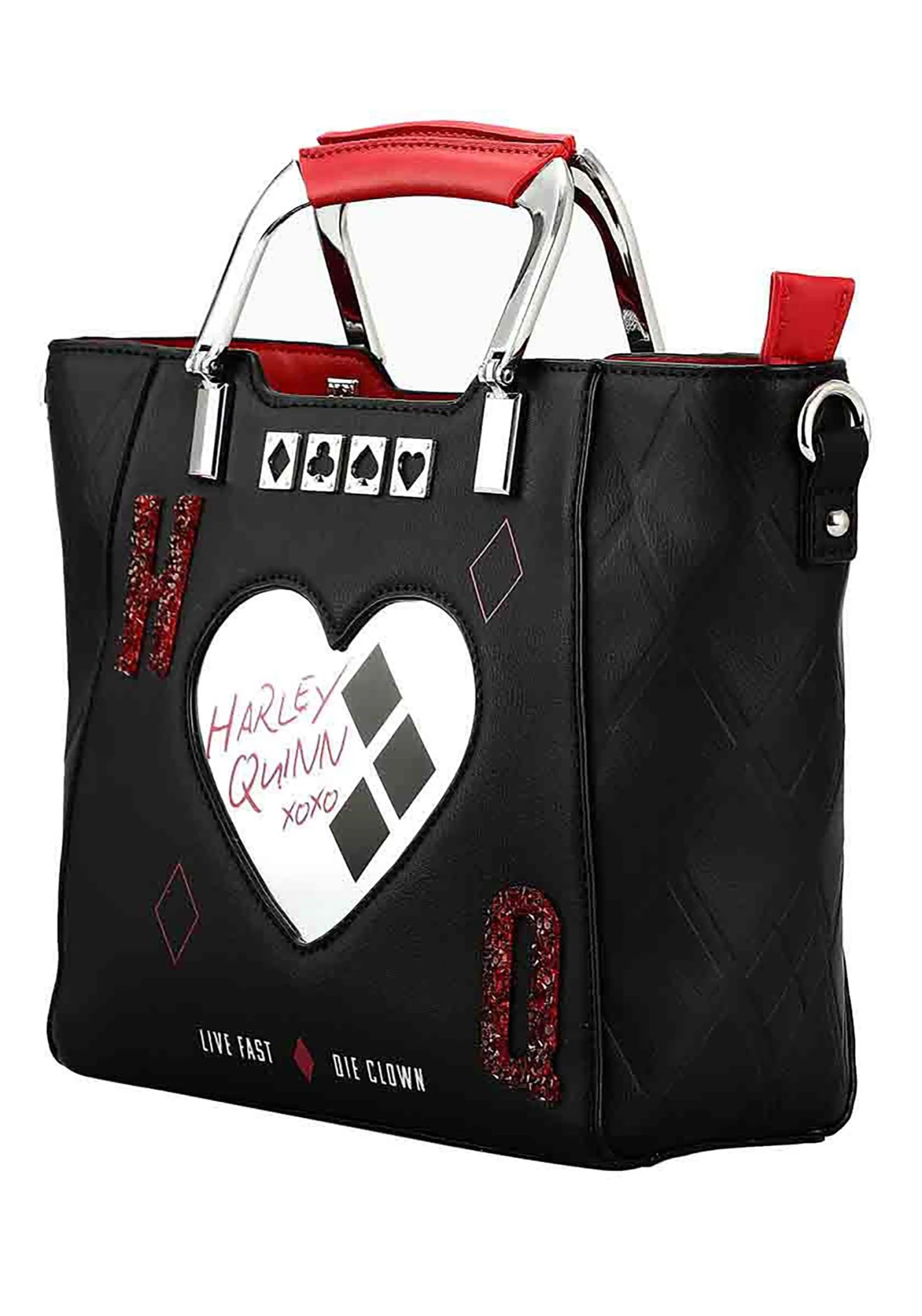 Bioworld Merchandising / Independent Sales DC Comics Suicide Squad Harley Quinn Metallic Heart Handbag 4 Bioworld Merchandising / Independent Sales DC Comics Suicide Squad Harley Quinn Metallic Heart Handbag - Image 4
