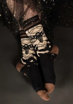 FootClothes Death's Head Hawkmoth Adult Socks -Cheap Halloween Store deaths head hawkmoth alt 2