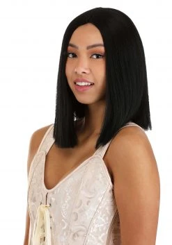 Partytime Wig Deep Black Long Bob Wig For Women -Cheap Halloween Store deep black long bob wig alt 2