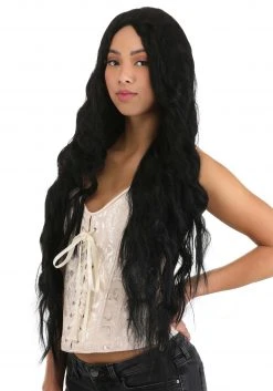 Partytime Wig Wavy Deep Black Wig -Cheap Halloween Store deep black long wavy wig alt 2