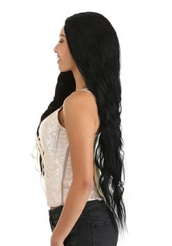 Partytime Wig Wavy Deep Black Wig -Cheap Halloween Store deep black long wavy wig alt 3