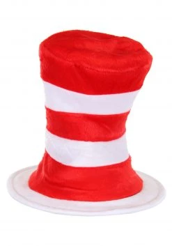 Elope Deluxe Cat In The Hat Plush Velboa Costume Hat -Cheap Halloween Store deluxe cat in the hat plush velboa hat alt 3