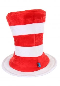 Elope Deluxe Cat In The Hat Plush Velboa Costume Hat -Cheap Halloween Store deluxe cat in the hat plush velboa hat alt 4