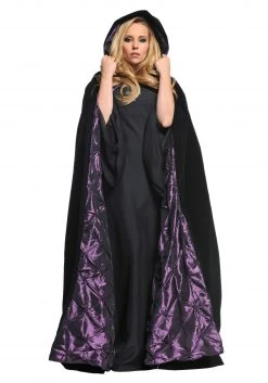 Underwraps Deluxe Velvet Cape W/Purple Satin Lining