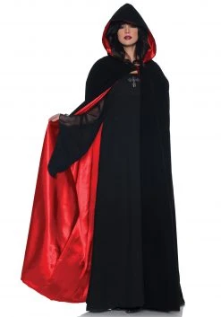 Underwraps Deluxe Velvet Cape W/ Red Satin Lining