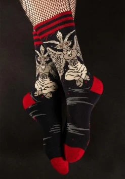 FootClothes Evil AF Baphomet Socks For Adults -Cheap Halloween Store evil af baphomet socks alt 2