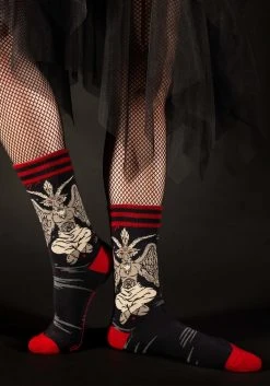 FootClothes Evil AF Baphomet Socks For Adults -Cheap Halloween Store evil af baphomet socks alt 4
