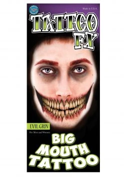 Tinsley Transfers Evil Grin Temporary Big Mouth Tattoo Kit