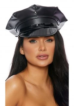 Forplay Faux Leather Cop Hat For Adults