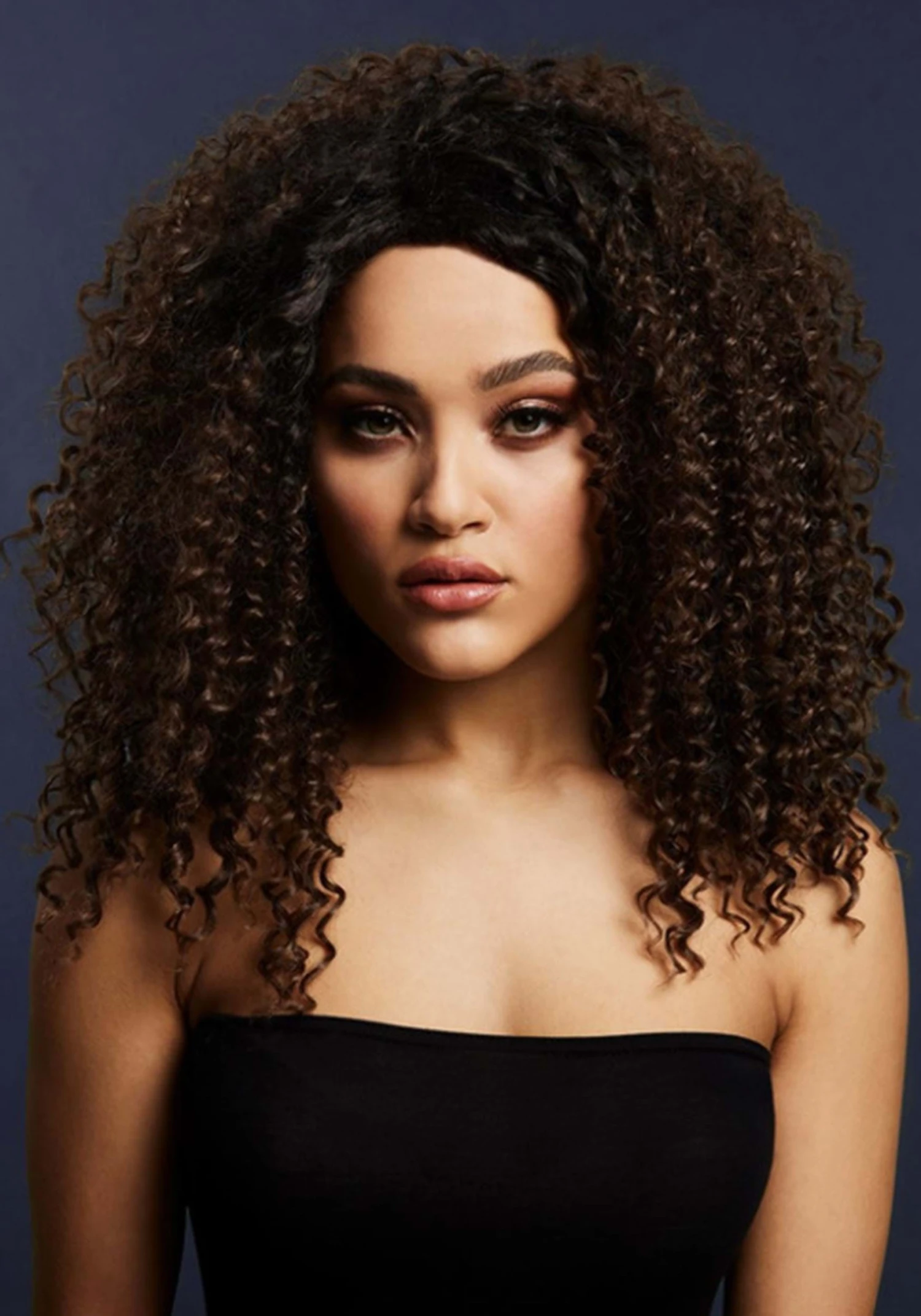 Smiffys Fever Lizzo Dark Brown Heat Styleable Wig For Women 1 Smiffys Fever Lizzo Dark Brown Heat Styleable Wig For Women