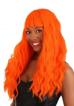 Partytime Wig Fiery Orange Long Wavy Wig For Women 6 Partytime Wig Fiery Orange Long Wavy Wig For Women -Cheap Halloween Store fiery orange long wavy wig alt 2