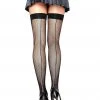 Leg Avenue Fishnet Plus Size Women's Thigh Highs With Backseam