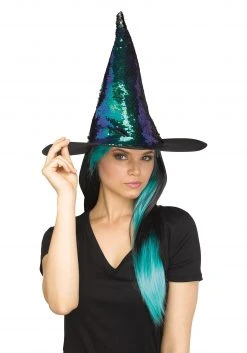 Fun World Flip Sequin Witch Hat Teal