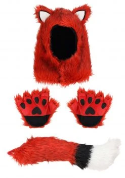 Yao Hats Fox Tail, Hood & Hands Kit -Cheap Halloween Store fox hood hands tail kit alt 3