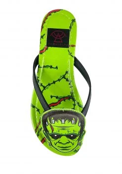 Strange Cvlt Women's Frankenstein Icon Sandals -Cheap Halloween Store frankenstein icon sandals alt 4