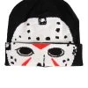 Concept One Accessories Friday The 13th Jason Hockey Mask Roll Down Beanie