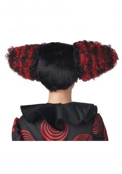 California Costume Collection Black And Red Clown Funhouse Wig -Cheap Halloween Store funhouse clown black and red wig alt 1
