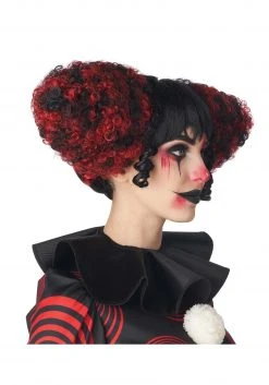 California Costume Collection Black And Red Clown Funhouse Wig -Cheap Halloween Store funhouse clown black and red wig alt 2