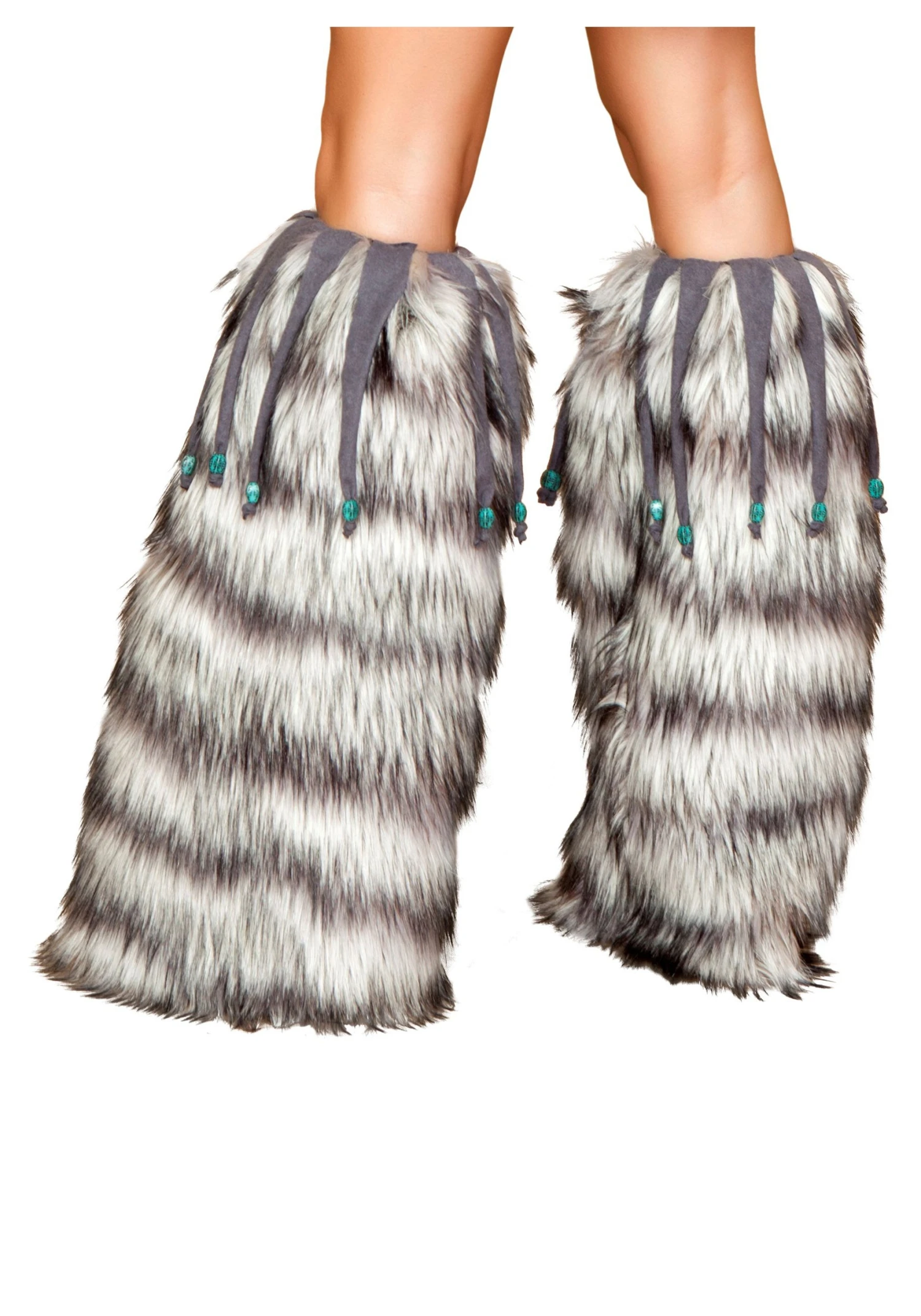 Roma Beaded Fur Costume Leg Warmers 1 Roma Beaded Fur Costume Leg Warmers
