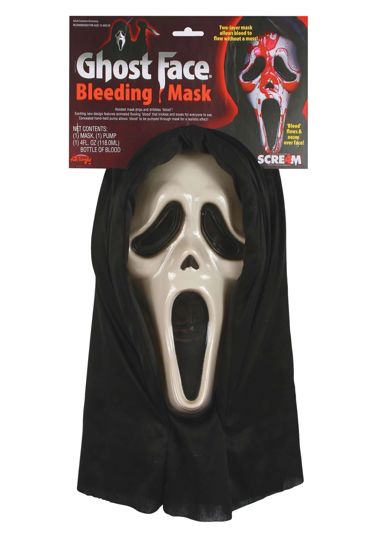 Fun World Adult Ghost Face Bleeding Mask 1 Fun World Adult Ghost Face Bleeding Mask
