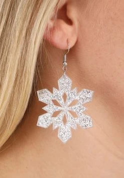 Anarchy Street Glitter Snowflake Earring Lucite