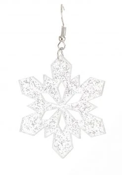 Anarchy Street Glitter Snowflake Earring Lucite -Cheap Halloween Store glitter snowflake lucite earring alt 2