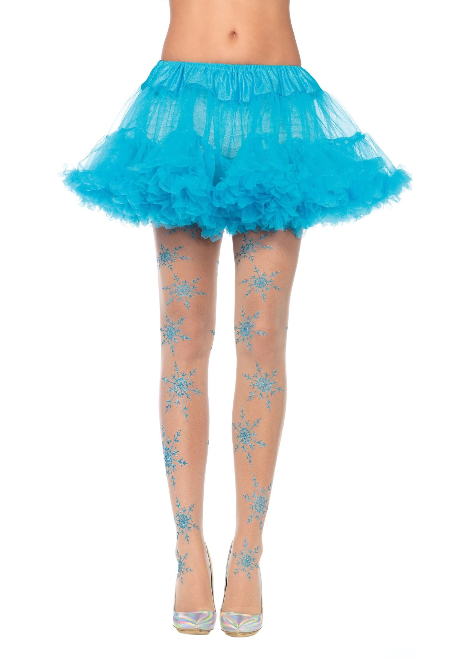 Leg Avenue Glitter Snowflake Tights 1 Leg Avenue Glitter Snowflake Tights