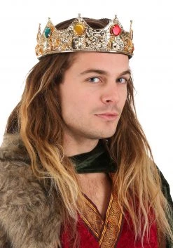 Elope Gold King Costume Crown -Cheap Halloween Store gold king crown for men alt 2 upd