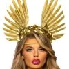 Leg Avenue Floral And Feather Golden Goddess Headband