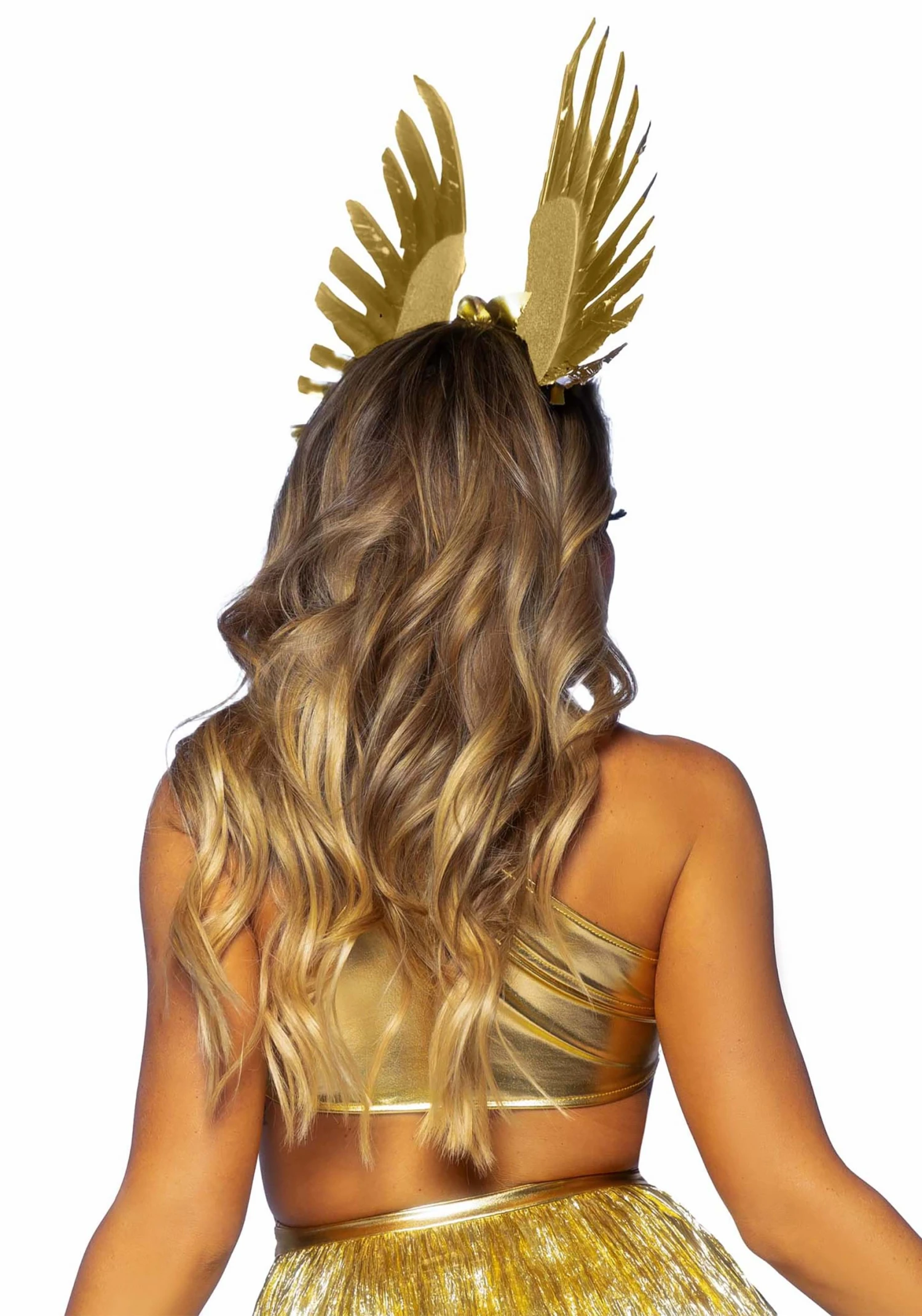 Leg Avenue Floral And Feather Golden Goddess Headband 2 Leg Avenue Floral And Feather Golden Goddess Headband - Image 2