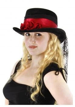 Elope Gothic Rose Top Hat