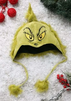 Elope Deluxe Grinch Hoodie Hat -Cheap Halloween Store green grinch character hoodie alt 4