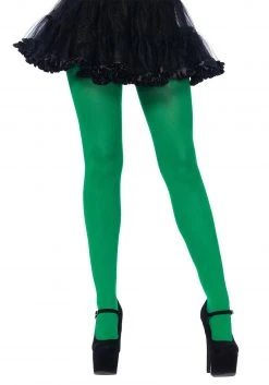 Leg Avenue Green Spandex Plus Size Opaque Tights