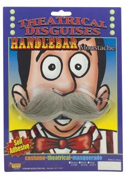Forum Novelties, Inc Grey Handlebar Mustache
