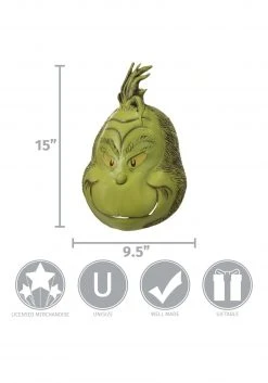 Elope Deluxe Grinch Mask -Cheap Halloween Store grinch deluxe mask alt 3