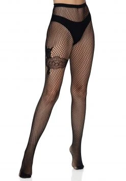 Leg Avenue Gunslinger Garter Net Tights For Women -Cheap Halloween Store gunslinger garter net tights alt 3