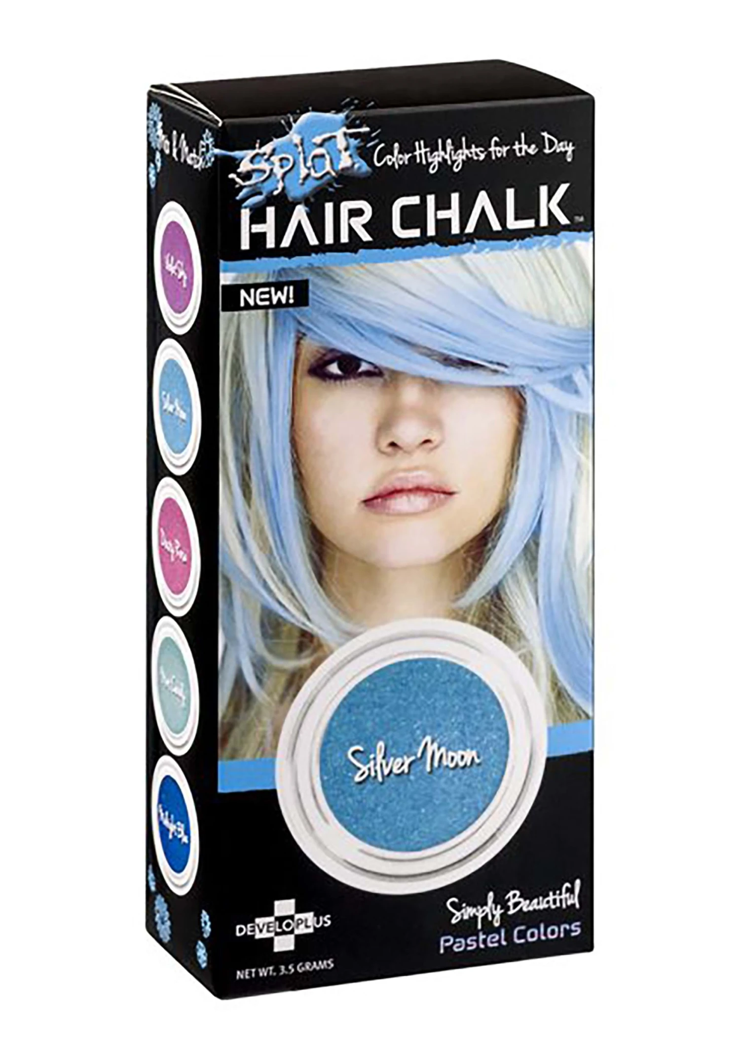Developlus Splat- Hair Chalk In Silver Moon ( Light Blue) 1 Developlus Splat- Hair Chalk In Silver Moon ( Light Blue)