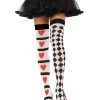 Leg Avenue Harlequin And Heart Thigh Highs