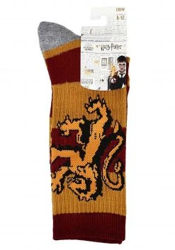 Bioworld Merchandising / Independent Sales Harry Potter Rugby Stripe Gryffindor Crew Socks -Cheap Halloween Store harry potter gryffindor rugby strip crew socks alt 2