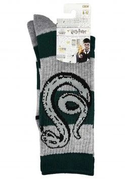 Bioworld Merchandising / Independent Sales Harry Potter Slytherin Stripe Rugby Crew Socks -Cheap Halloween Store harry potter slytherin rugby stripe crew socks alt 2