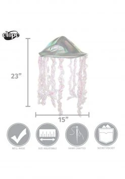 Elope Holographic Jellyfish Soft Hat 9 Elope Holographic Jellyfish Soft Hat -Cheap Halloween Store holographic jellyfish plush hat alt 4