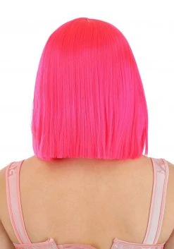 Partytime Wig Hot Pink Bob Wig Accessory -Cheap Halloween Store hot pink bob wig alt 3