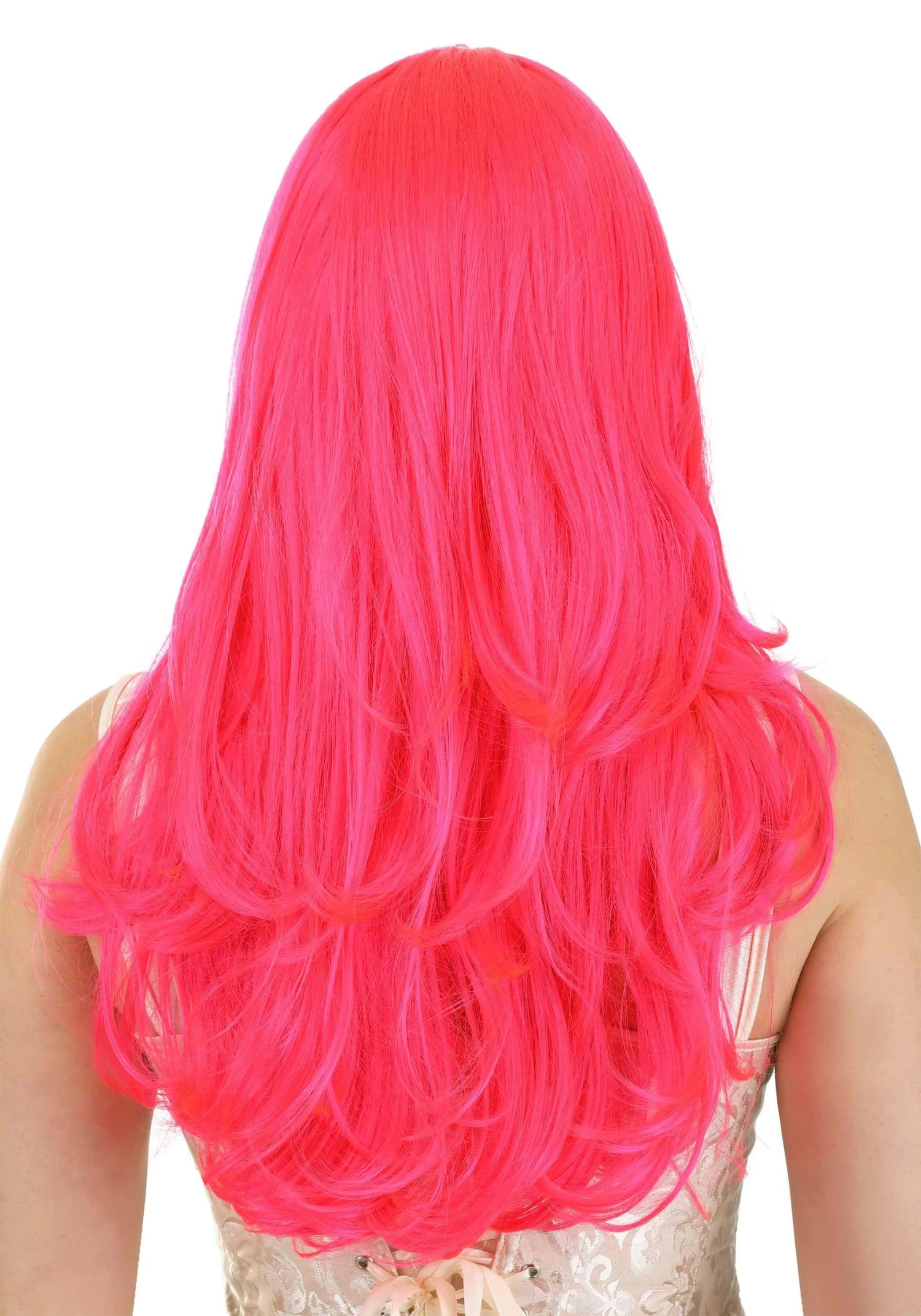 Partytime Wig Hot Pink Long Wavy Wig For Women 2 Partytime Wig Hot Pink Long Wavy Wig For Women - Image 2