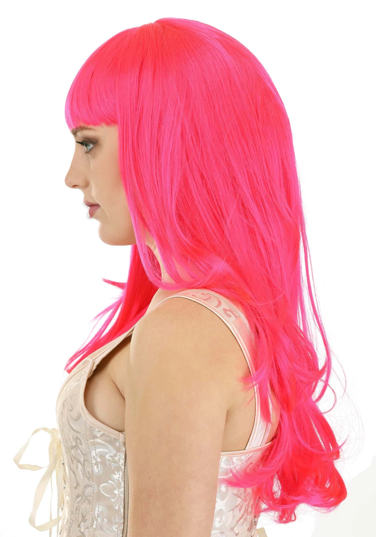 Partytime Wig Hot Pink Long Wavy Wig For Women 4 Partytime Wig Hot Pink Long Wavy Wig For Women - Image 4