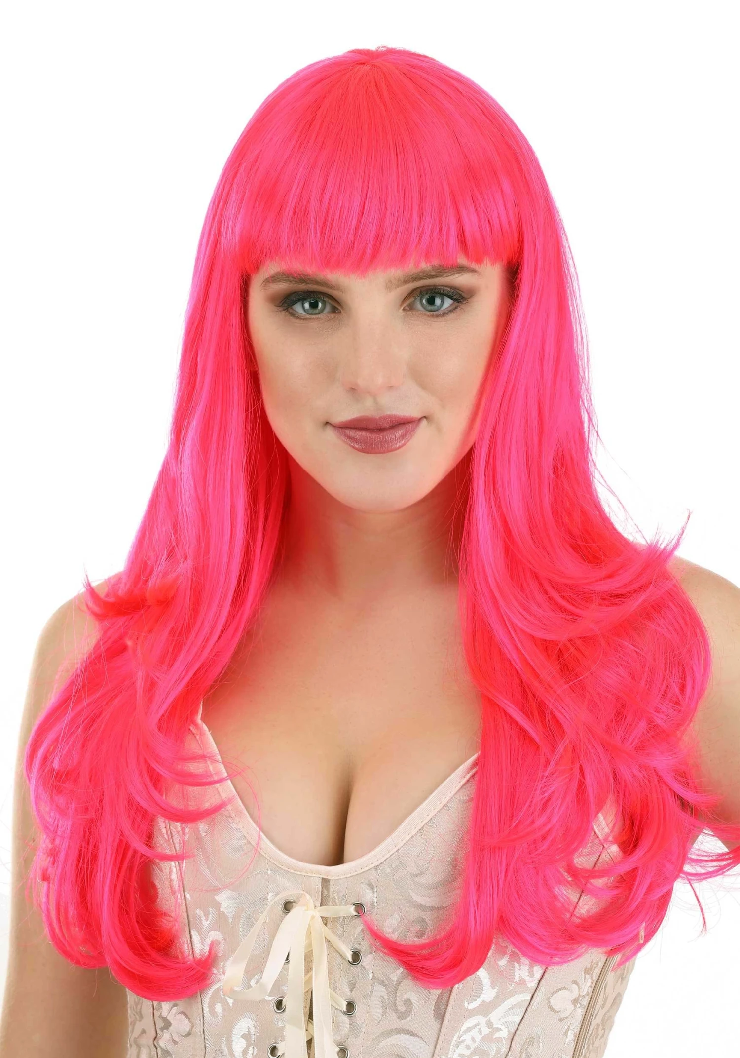 Partytime Wig Hot Pink Long Wavy Wig For Women 1 Partytime Wig Hot Pink Long Wavy Wig For Women