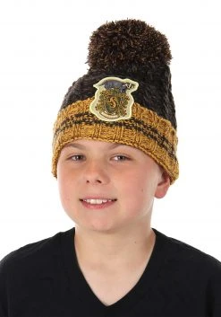 Elope Hufflepuff Heathered Pom Warm Beanie -Cheap Halloween Store hufflepuff heathered pom beanie alt 2