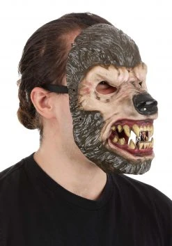 Seasonal Visions International, Ltd. Jabbering Jaw Wolfman Mask For Adults -Cheap Halloween Store jabbering jaw wolfman mask alt 2