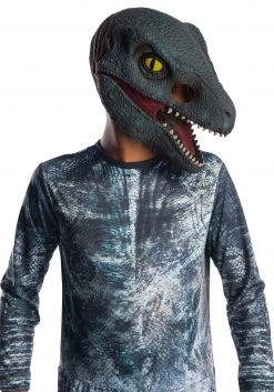 Rubies Costume Co. Inc Kids Jurassic World 2 Blue Velociraptor 3/4 Mask