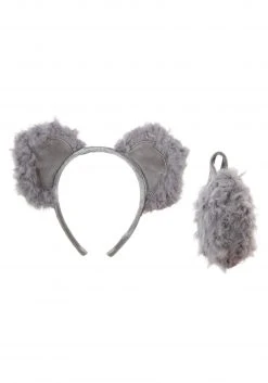 Elope Koala Gray Ears Headband & Tail Kit -Cheap Halloween Store koala ears headband tail kit alt 2